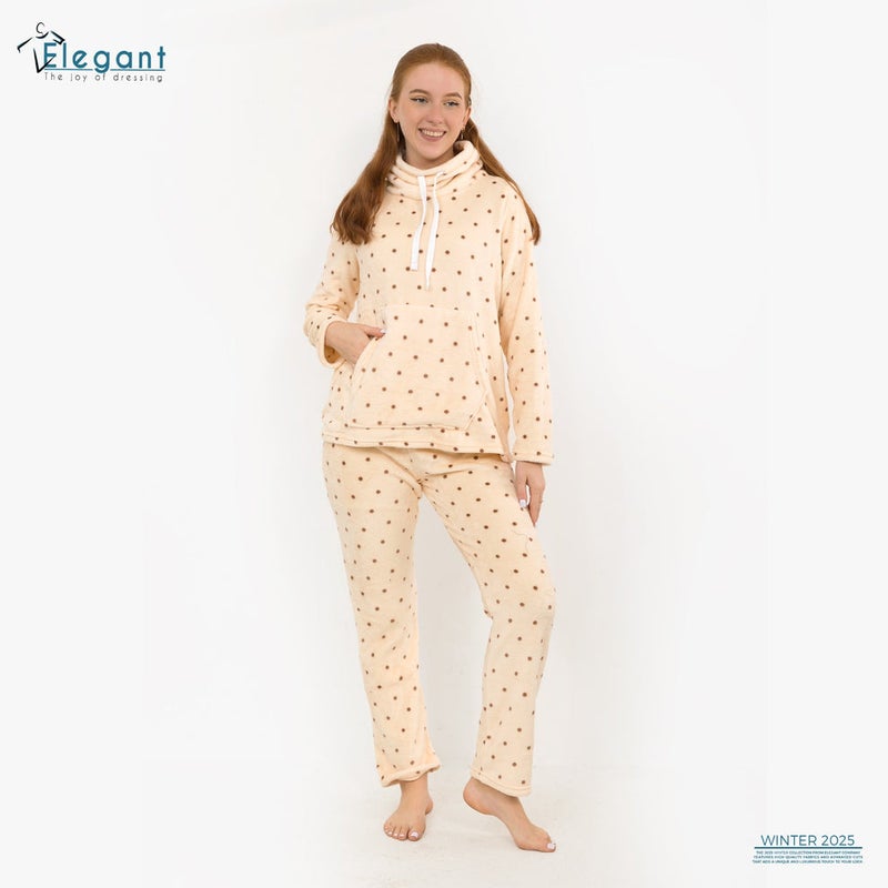 Elegant Polar PJ Turtleneck - Brownie Dots - Image 3